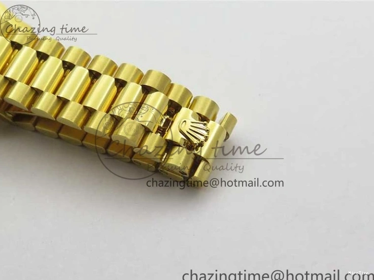 MiroTime 0408 Versatile Daydate 278288 31mm YG EWF Best Edition Green Malachite Dial Crystal Markers on YG President Bracelet ETA 2606